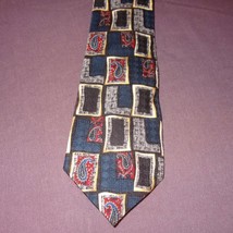 Necktie Tie Rectangles Swirls Paisley 57&quot; 100% Polyester U.S.A. - $12.99