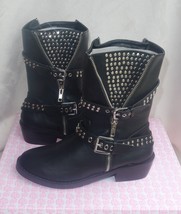 First Love by Penny Loves Kenny &quot;Willa&quot; Black studded Boots sz 7.5 new - £65.74 GBP