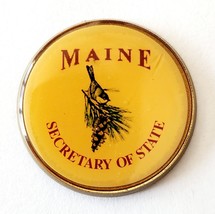 1980s Maine Official Secretary Of State Pin Chickadee Pine Tree Theme Vt... - $379.94 MXN