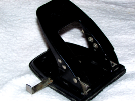 TWO HOLE PUNCH black metal adjustable slide (office bx) - $6.00