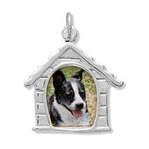 Dog House Picture Frame Silver Charm - £21.42 GBP