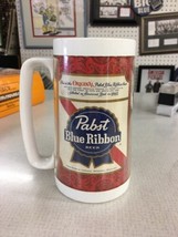 Pabst Blue Ribbon stein beer glass plastic thermo serv vintage 1970s  - £15.71 GBP