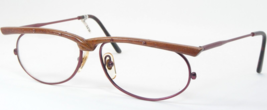 Pg Vintage {PG002}/C5 Burgundy /Brown Unique Rare Eyeglasses Wood 54-19-148 - $95.02