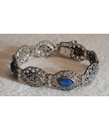 Peruvian Sterling Story Bracelet Lapis Lazuli silver 925 Vintage Handmad... - £124.55 GBP