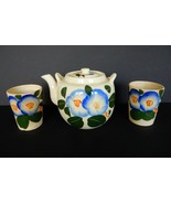 Vintage floral motif Japanese ceramic pottery teapot &amp; cup set - $25.00