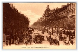 Le Boulevard Des Italiens Street View Paris France UNP Sepia DB Postcard K17 - £3.07 GBP
