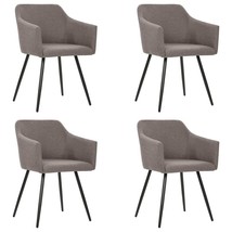  Dining Chair Set of 4 Taupe Fabric (100% polyester), metal Medium - $539.27 CAD