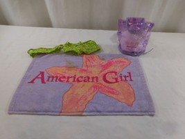 American Girl Doll Kailey Green Floral Bathing Suit + Purple Backpack + Beach To - $17.84