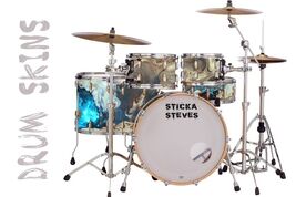 Drum Wrap Percussion Shell Cover Bass Kick Snare Tom DIY Ice Cave &amp; Wood... - $22.76+