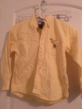 Tommy Hilfiger Boys Yellow Casual Button Up Long Sleeve Shirt Size 7 - £32.28 GBP