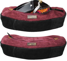 Horse Horse Suede Leather Saddle Cantle Trail Riding Bag Burgundy 102AA25 - $44.54