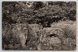 Man At Half Kings Rocks Near Jumonville PA By John Lacock of Amity Postcard B49 - £23.73 GBP