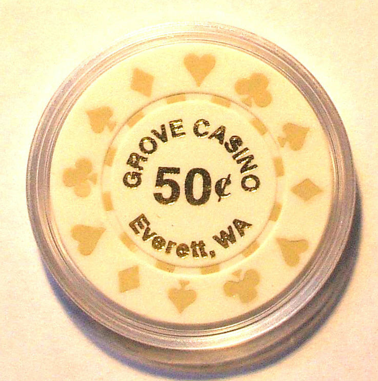 Primary image for (1) 50 Cent Grove CASINO CHIP - Everett, Washington