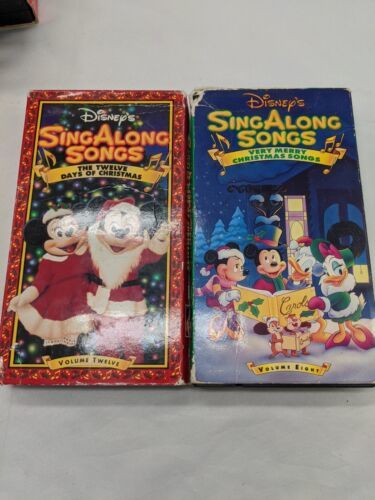 Lot Of (2) Disney&#39;s Christmas Sing Along Song VHS Tapes 8 12  - $12.03