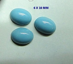 TURQUOISE OVAL CUT 6 X 10MM LOT OF THREE - £3.14 GBP