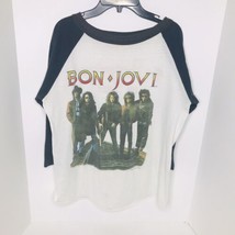 Vintage Bon Jovi 1989 Raglan Tour Shirt Brotherhood Tour Size Large Made... - $118.75