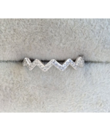 925 Rhodium Over Sterling Silver Cubic Zirconia Zig-Zag Stackable Ring, ... - $13.95