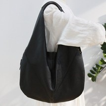 Leather Women Big Bag 2022 New Leisure Hobos Shoulder Bags Nature Soft Cowhide L - £130.99 GBP