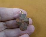 (CR501-22) 7/8&quot; oiled Fairy Stone Pendant CHRISTIAN CROSS Staurolite Cry... - £23.63 GBP