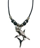 12 SILVER GREAT WHITE SHARK  PENDANT ROPE NECKLACE 18 IN unisex BULK LOT... - $18.95