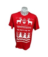 Budweiser Beer Christmas T-Shirt Mens Shirts Size XL Red White Print Adv... - $28.66