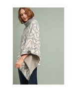 New Anthropologie Chevron Turtleneck Poncho $283 Gray One Size  - $108.32 CAD