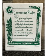 Smokey the Bear Conservation Pledge w/ Sheet Music ~ Vintage 1980! - £5.91 GBP