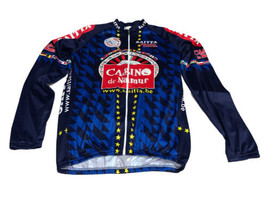Saitta Branded Cycling Jacket Back Pockets Casino de Namur GUC - $42.45