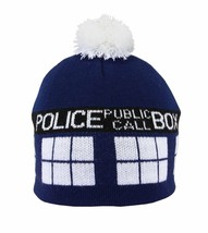 Doctor Who Tardis Image Knitted Pom Beanie Hat BBC LICENSED NEW UNWORN - $7.84