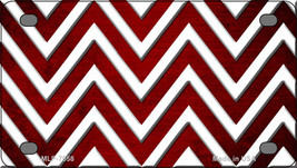 Red White Chevron Oil Rubbed Novelty Mini Metal License Plate Tag - £11.82 GBP