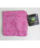 NWT John Deere Women&#39;s Pink Paisley 100% Cotton Bandana 21&quot; x 21&quot; - $13.46 CAD