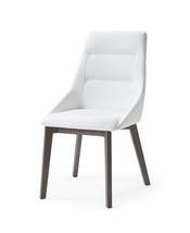 Set of Two White And Gray Upholstered Faux Leather Dining Side Chairs - $20,673.73 MXN