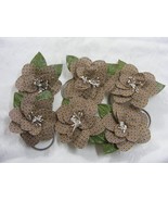 Vintage Handmade Napkin Rings Set of 6 Brown &amp; Red Floral - €16,87 EUR