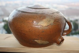 Antique Pottery Terracotta Vessel Jar Flask Unusual Gorgeous Ancient Hea... - $473.68