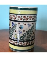 Vintage Tonala Mexico Pottery Art Vase Signed Cat Ferns Butterflies  6.5... - €12,89 EUR