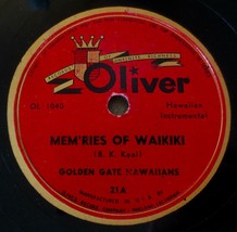 Golden Gate Hawaiians - Memories Of Waikiki / Boogie Beat Pete - Oliver 21 - £19.08 GBP