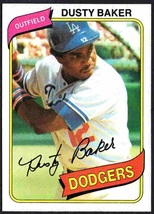Los Angeles Dodgers Dusty Baker 1980 Topps Baseball Card # 255 nr mt - £0.59 GBP