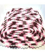 Placemats White, Pink and Maroon Set of 4 VTG Rectangle Handmade Crochet... - £11.65 GBP