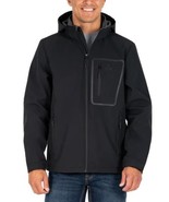 Gerry Mens Jacket Black Softshell Hood Pockets Water Wind Resistant Heav... - $1,026.89 MXN