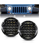 AAIWA New Pair 7&quot; Round LED Headlights Hi Lo DRL for Jeep Wrangler JK TJ... - $105.93