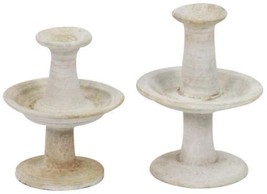 Candlestand Candleholder Candlestick Small Ivory Polished Nickel Porce - £94.82 GBP