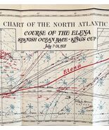 Nautical Map King&#39;s Cup 1928 Course Of The Elena Race To Spain Large Yac... - $97.59 CAD