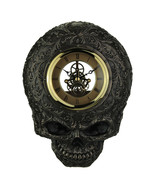 Flat Smiling Decorated Skull Transparent Face Wall Clock - £68.90 GBP