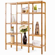 Eco-Friendly Bamboo 4-Shelf Bookcase Storage Rack - $3,417.43 MXN