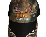 AES The Buck Stops Here Hunting Deer Black Back Camouflage Embroidered C... - £6.19 GBP