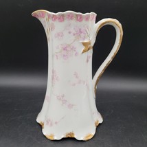 Large Antique c.1910 Haviland Limoges France Floral Water Pitcher Schlei... - $64.34
