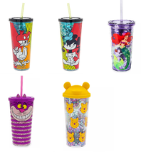 Disney Store Large Tumbler Mickey Mouse Ariel Cheshire Cat Winnie the Pooh - £40.26 GBP