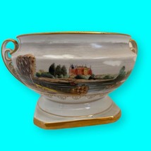 Lenwile Ardalt Hand-painted Urn #7732 Country Scene Gold Handles - $29.92