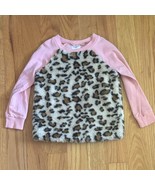 Hanna Andersson Girls  Leopard Print Faux Fur Pink Sweatshirt Top Size 5... - $514.50 MXN