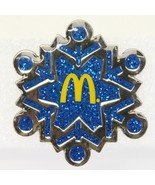 McDonald&#39;s Snowflake Crew Employee Blue Enamel Lapel Pin 1.25&quot; - $323.11 MXN